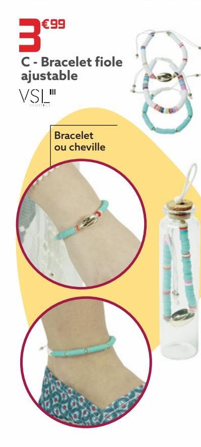 bracelet fiole ajustable