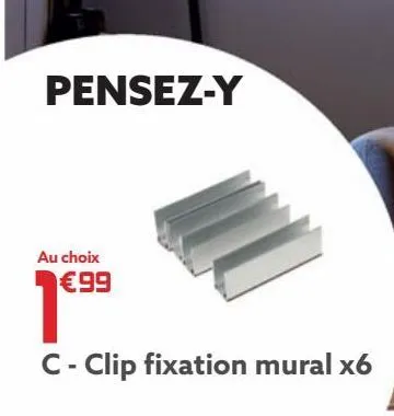clip fixation mural x6