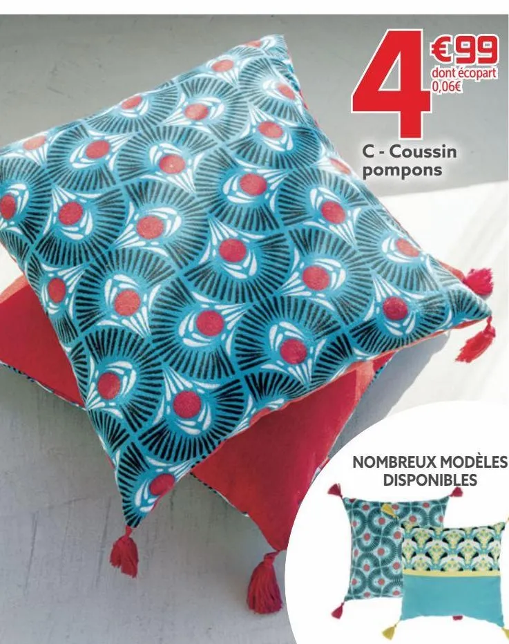 coussin pompons