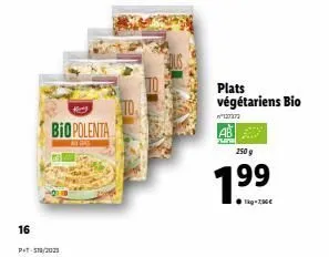 16  pt-51/201  k  bio polenta  av gris  plats végétariens bio  מנית  250 g  1⁹  16 