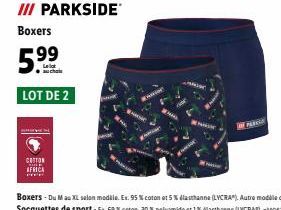 III PARKSIDE  Boxers  5.⁹⁹  auchala  LOT DE 2  COTTON AFRICA  PARGE 