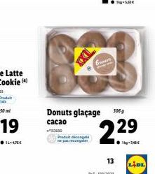 Produit dicangel parecongelar  Go  Donuts glaçage 306 g  cacao 53000  2.29  13  LIDE 