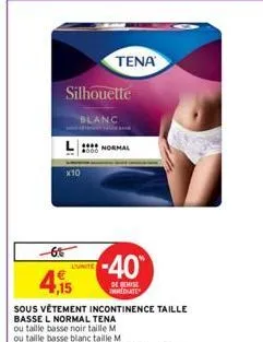 x10  tena  silhouette  blanc  -40  de remise mediate 