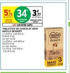 chocolat noir nestlé