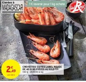 crevettes cuites label 5