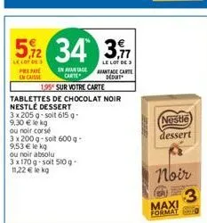 chocolat noir nestlé