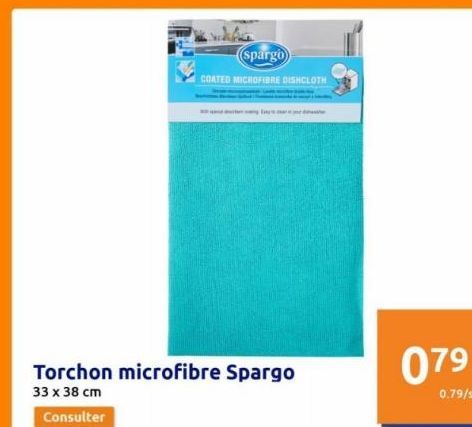 spargo  COATED MICROFIBRE DISHCLOTH  Gys  Torchon microfibre Spargo  33 x 38 cm  Consulter  079  0.79/st  