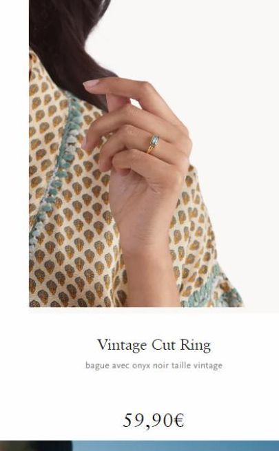 Vintage Cut Ring  bague avec onyx noir taille vintage  59,90€ 