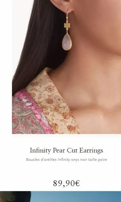 infinity pear cut earrings  boucles d'oreilles infinity onyx noir taille poire  89,90€ 