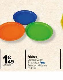 1€  Le Visbee  Frisbee Diamètre 23 cm En plastique Existe en différentes couleurs 