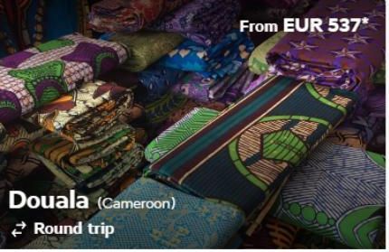 Douala (Cameroon) Round trip  From EUR 537* 