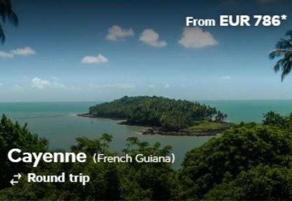 Cayenne (French Guiana) Round trip  From EUR 786* 
