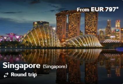 Singapore (Singapore)  Round trip  From EUR 797* 