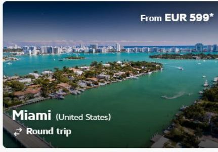 Miami (United States) Round trip  From EUR 599* 