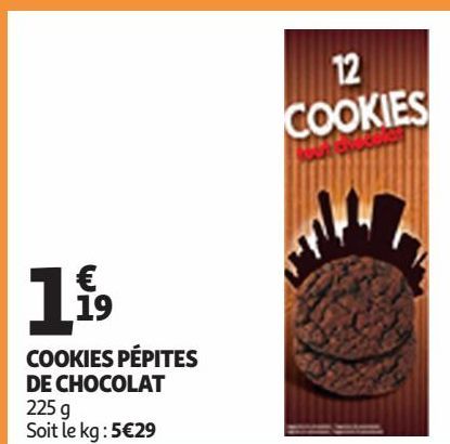 COOKIES PÉPITES DE CHOCOLAT 