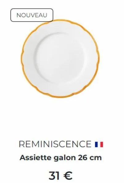 nouveau  reminiscence ii  assiette galon 26 cm  31 €  