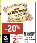 -20%  2%  lunite  le rustique  sitares rese  26  a camebert le rutique 23% m.g. jean verrier 