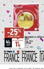 45  lunite  casino  -25%  en bon d'achat  -  93  emmental  16  ncais rape  send 29% m.g.  casino 500  leke: 9030  aemmental français rape 