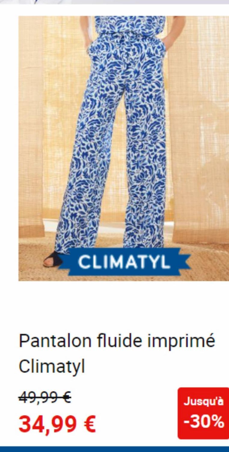 pantalon fluide imprimé climatyl