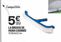 Compatible  99 LA BROSSE DE PAROI COURBÉE 15,9x8,3x43,2 cm 
