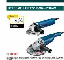 lot de meuleuses 125mm +230 mm  10363  che  219.00 