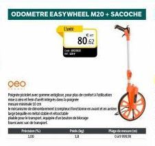 ODOMETRE EASYWHEEL M20 + SACOCHE  geo  Poigné pistolet avec gommatilisse pour plus de confort & mised p  10  deport  Precio  100  HOME  ENT  80.62  Pa  Page de 