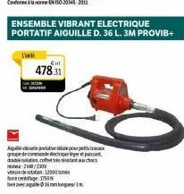 c  eht  478.31  auto groupe de commande dectrique léger et pa double isolation, cohetessant au choc 2/20 vitesse de rotation: 12000  ce centage: 1750  33  ensemble vibrant electrique portatif aiguille