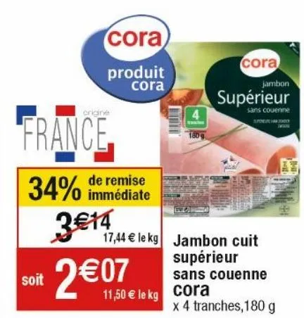 jambon cuit cora