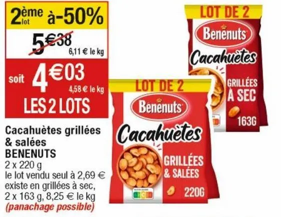 cacahuètes grillées bénénuts