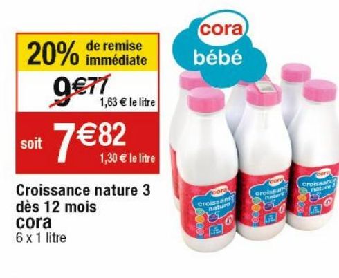 lait de croissance Cora