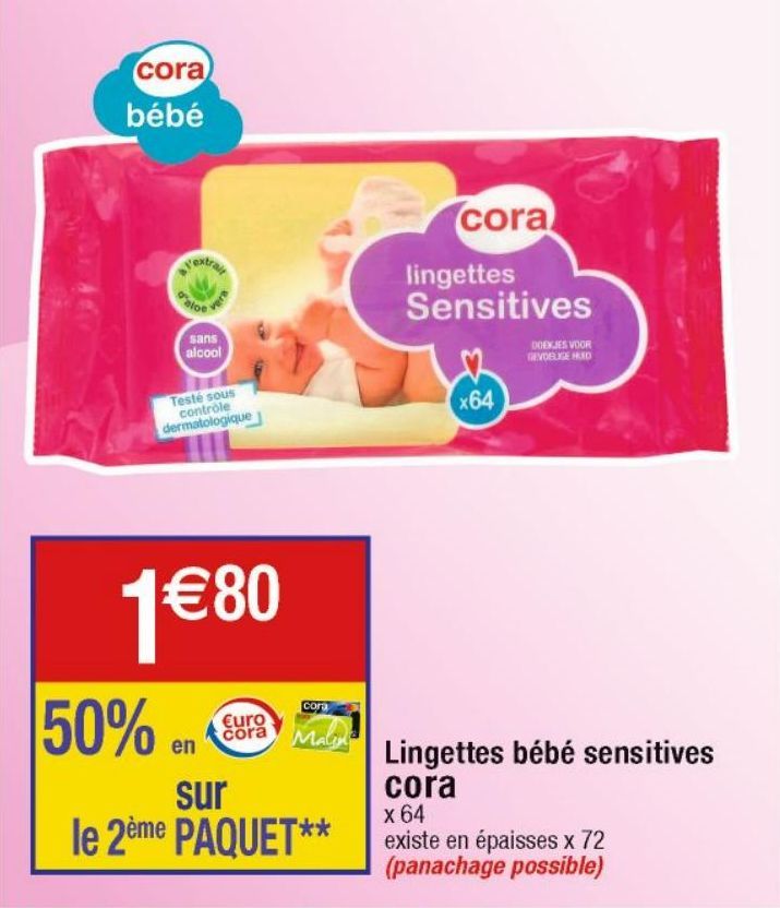 lingettes bébés Cora