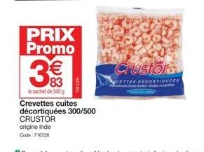 crevettes cuites promo