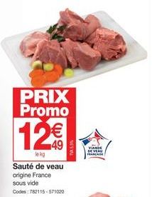 sauté de veau Promo