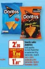 doritos  -1.08  solu  1.81  пеш nouvea  doritos  fly her  co  2.35  snacks salés doritos galit paprika achte-l&ou goth le sachet de 170g  soit le: 11,52€ les2-332  10,65 