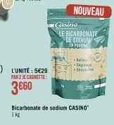 NOUVEAU  Gasino  LE BICARBONATE DE SODIUM IN PELIORE  Bicarbonate de sodium CASINO 1kg  Se Depress 