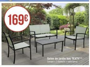 169€  Salon de jardin bas TEXTY** Canape 2 faut-table bassa 
