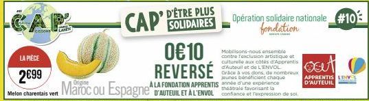 GISSONS  LANETE  0€10 REVERSÉ  Opération solidaire nationale fondation  #10  out  APPRENTIS LENVOL D'AUTEUIL 