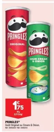 pringles  original  195  1959  1897  pringles  sour cream & onion  pringles  goût original ou cream & onion,  pet 5009209/ 5009210 