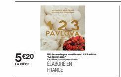 5 €20  LA PIÈCE  HER  23 PAVLOVA  Kit dem 123 Pa "La Mering  La pres  ÉLABORÉ EN FRANCE 