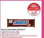 10 SNICKERS  tation "Snickers  -50%  PRICE  20 