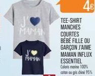 MAMAN  J'❤  MWAN  TEE-SHIRT MANCHES  COURTES  46 