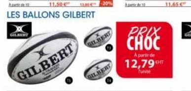 GILBERT  LES BALLONS GILBERT  GILBERT  TRACK  GILBERT  PRIX  CHOC  A partir de  12,79T  Funite 