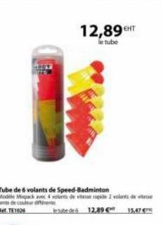 Tube de 6 volants de Speed-Badminton Midle Macko 4 vorm de viteson rapide 2 volts de lente de couleur 1026 de 12.89€  13,47 €  12,89€HT  le tube 