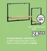 22%  dotandeld wat lot  28.50€  etagere murale trappedal  en mamé et adet lot de 2 50/251533720/2 