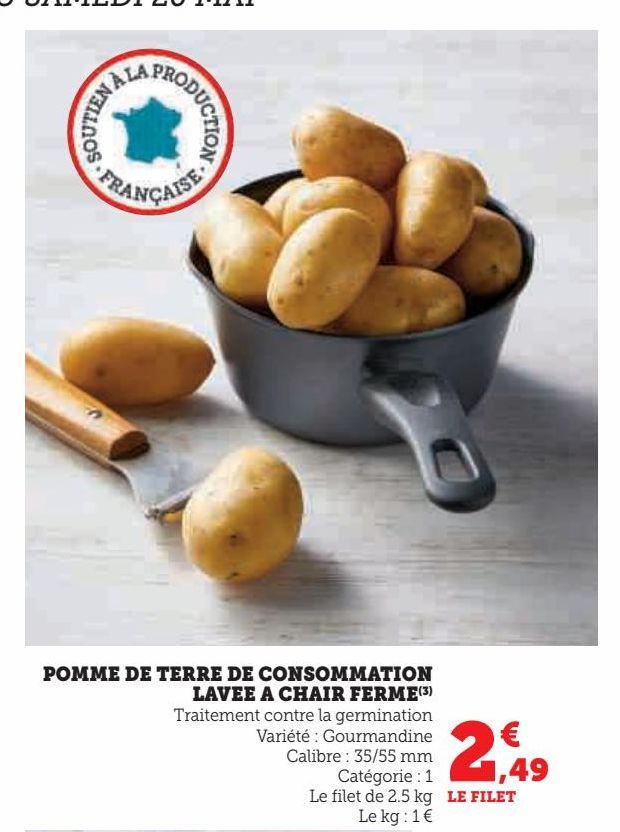 pommes de terre de consommation lavee a chair ferme