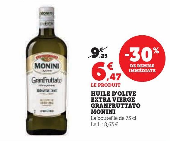 huile d'olive extra vierge granfruttato Monini