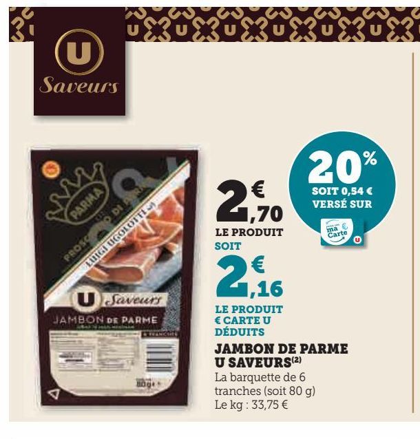 jambon de parme U saveurs