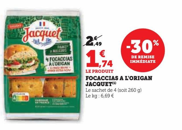 focaccia a l`origan Jacquet