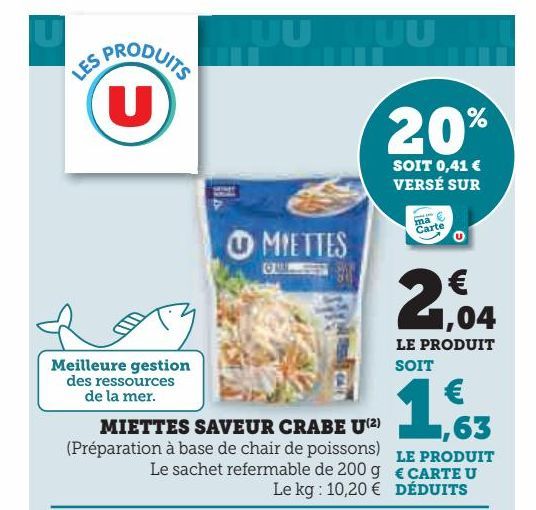 Miettes saveur crabe U