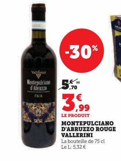 Montepulciano d`abruzzo rouge Vallerini